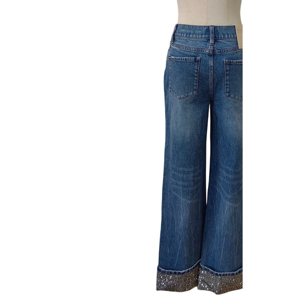 Alice + Olivia Weezy Embellished-Cuff Jeans 27 - Picture 6 of 11